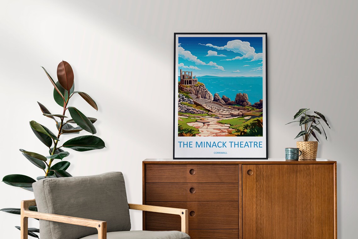 Minack Theatre Travel Poster, Cornwall Landmark - Image 2