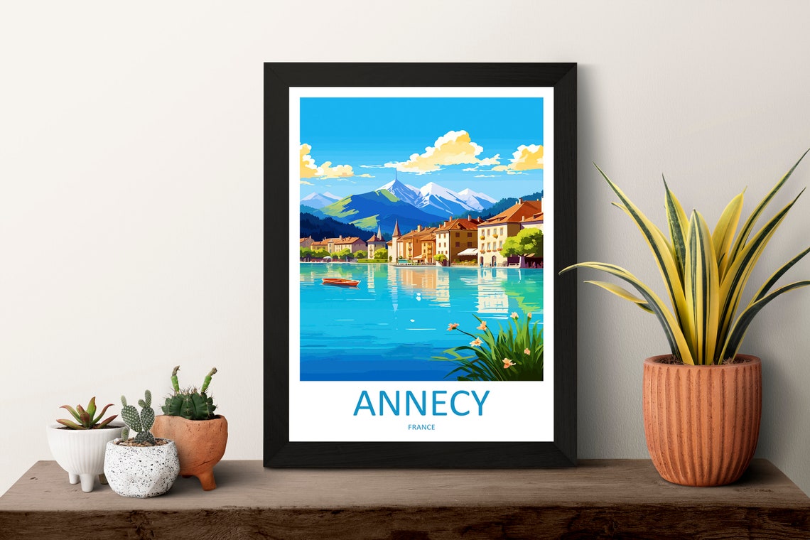 Annecy Travel Print Wall Art Annecy Wall Hanging Home Decoration Annecy Gift Art Lovers Wall Art Print Art Annecy Wall Hanging Poster Annecy - Image 3