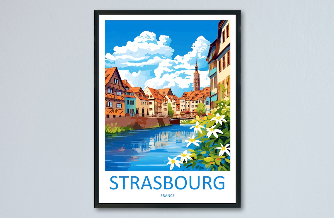 Strasbourg Travel Poster, France City Art Print