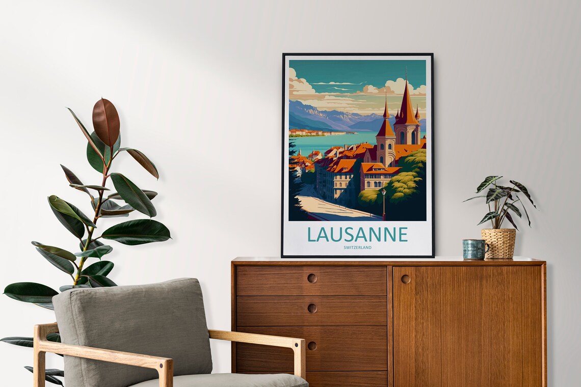 Lausanne Travel Poster, Switzerland Wall Art - Image 2