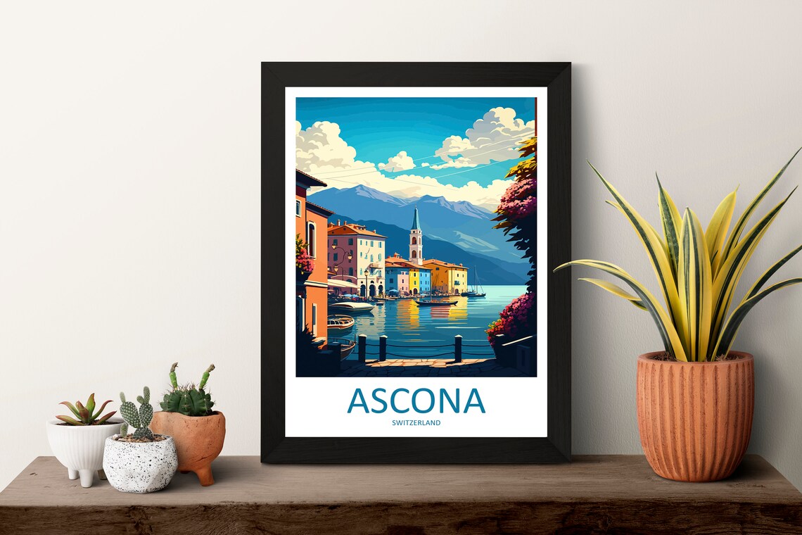 Ascona Travel Poster, Switzerland Wall Decor - Image 3