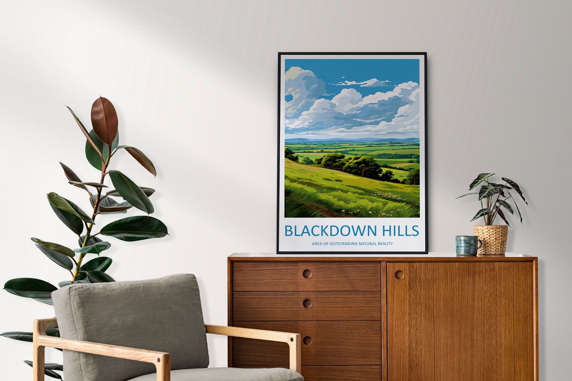 Blackdown Hills England Rolling Green Hills Big Sky Travel Poster - Image 2