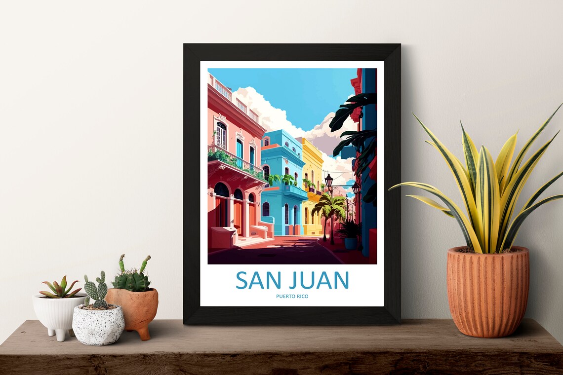 San Juan Travel Poster, Caribbean Wall Art - Image 3
