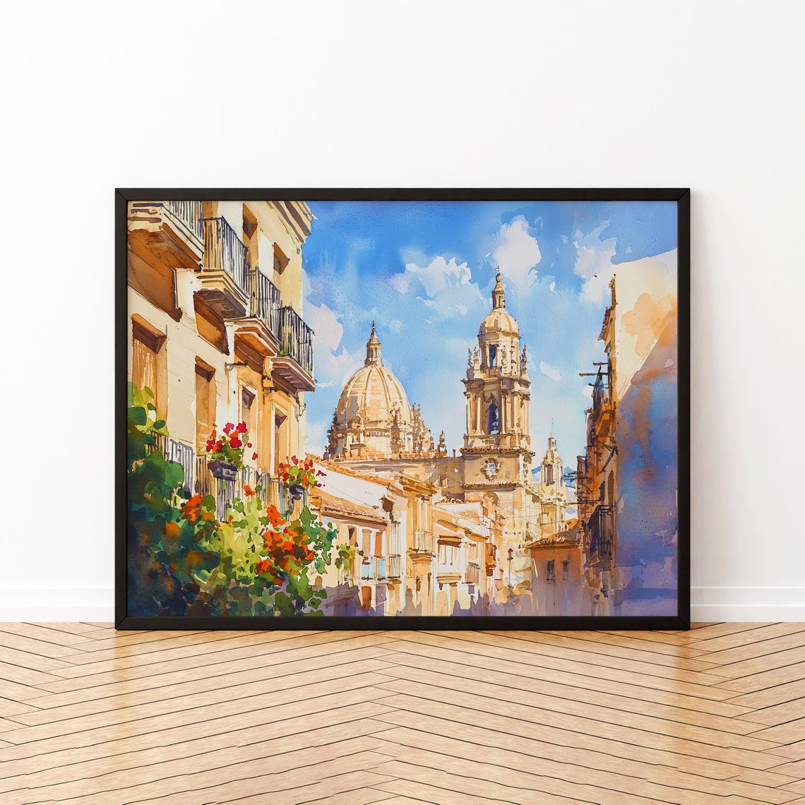Murcia Watercolor Poster Wall Art Hanging Home Dcor Gift Lovers Spain