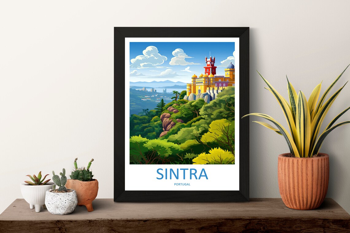 Sintra Portugal Colorful Hilltop Palace Forest Summer Travel Poster - Image 3