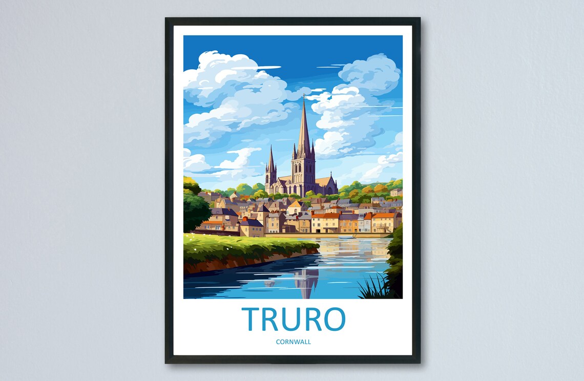 Truro Travel Poster, Cornwall Art Lover Gift