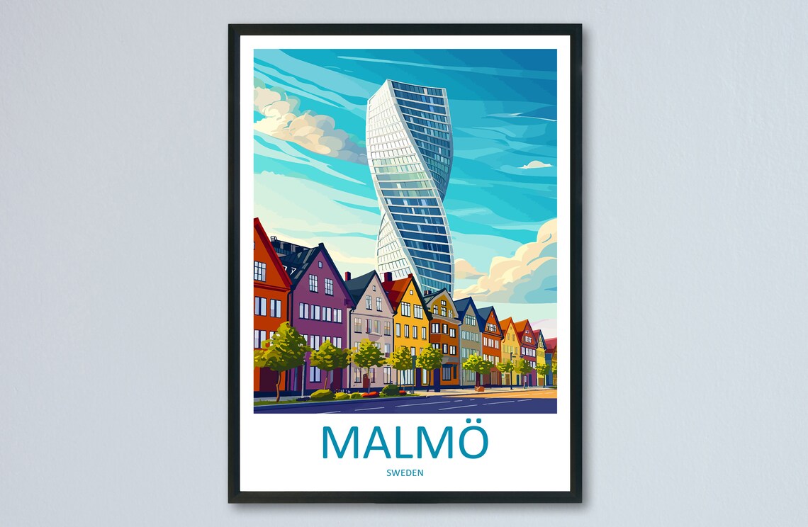 Malmo Travel Poster, Sweden City Wall Art