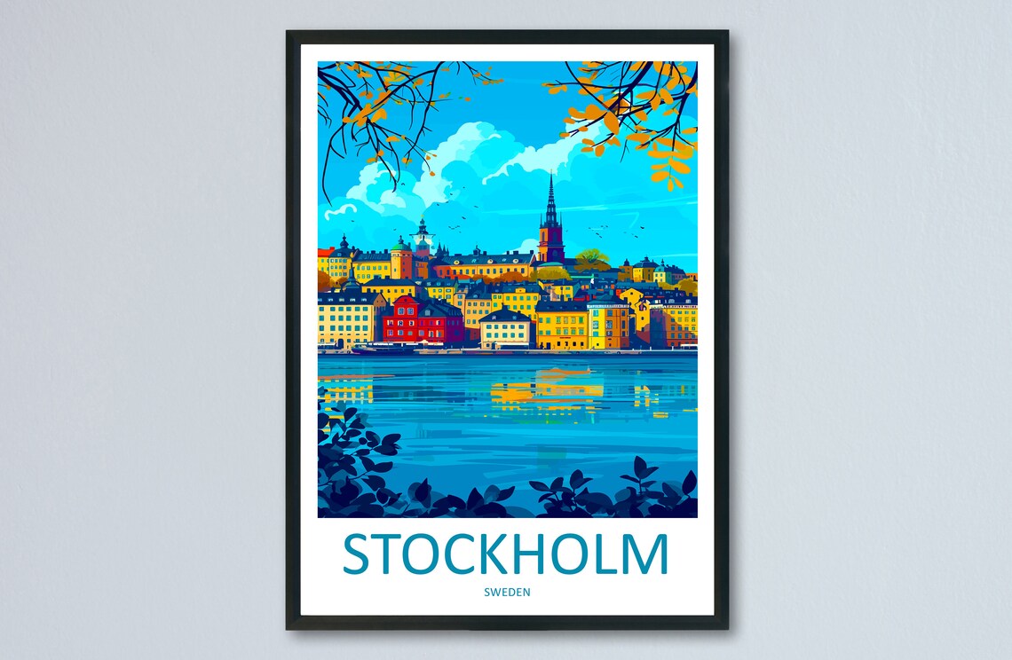 Stockholm Print, Sweden Travel Poster Art Print