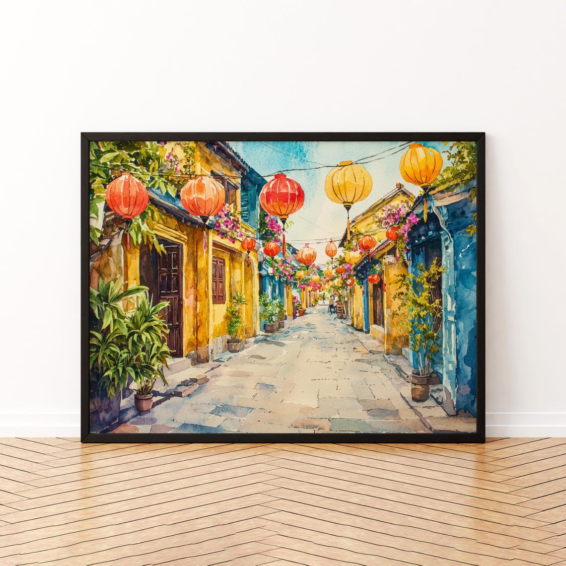 Hoi An Watercolor Poster Landscape Wall Art Hanging Home Dcor Gift Lovers Vietnam