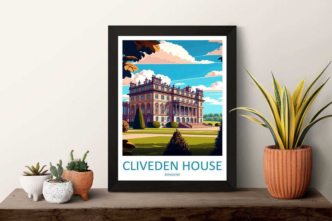 Cliveden House Berkshire Grand Country Mansion Gardens Poster - Image 3