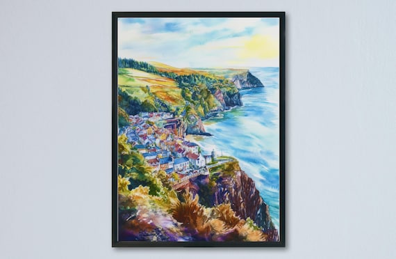 Lynton North Devon Cliffs Coastal Village Dramatic Sea View Poster