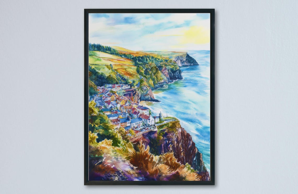 Lynton North Devon Cliffs Coastal Village Dramatic Sea View Poster