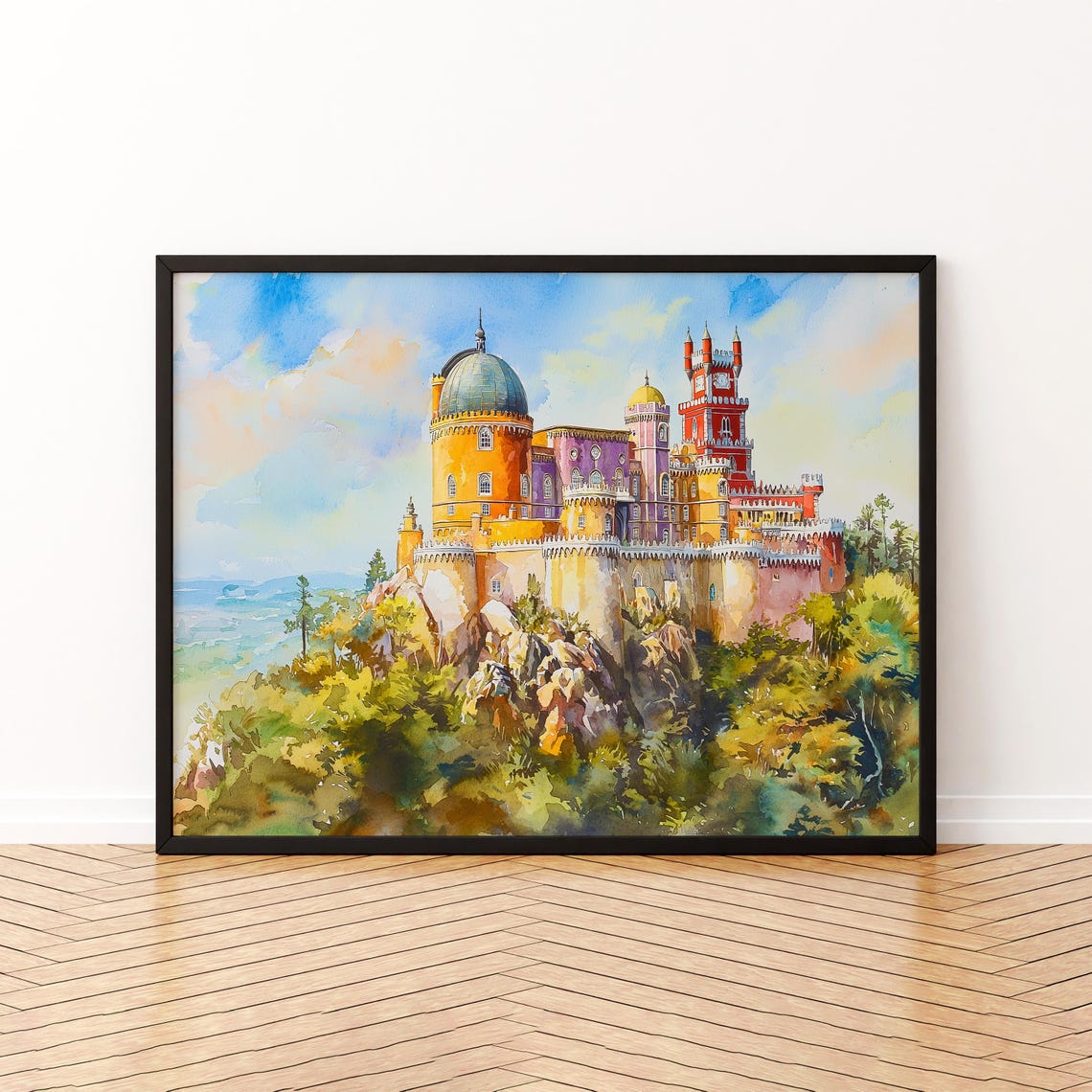 Sintra Watercolor Poster Wall Art Hanging Home Dcor Gift Lovers Portugal