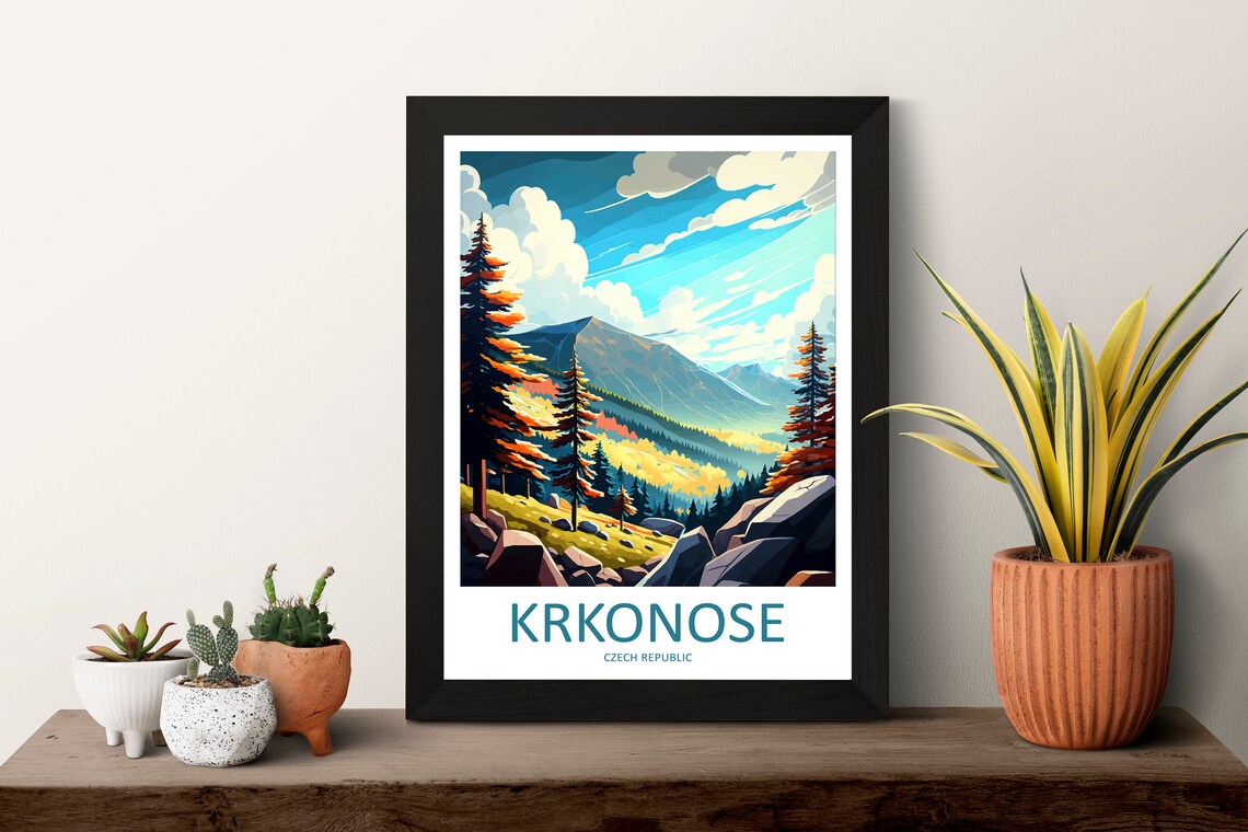 Krkonose Czech Republic Autumn Mountain Peaks Towering Pines Poster - Image 3