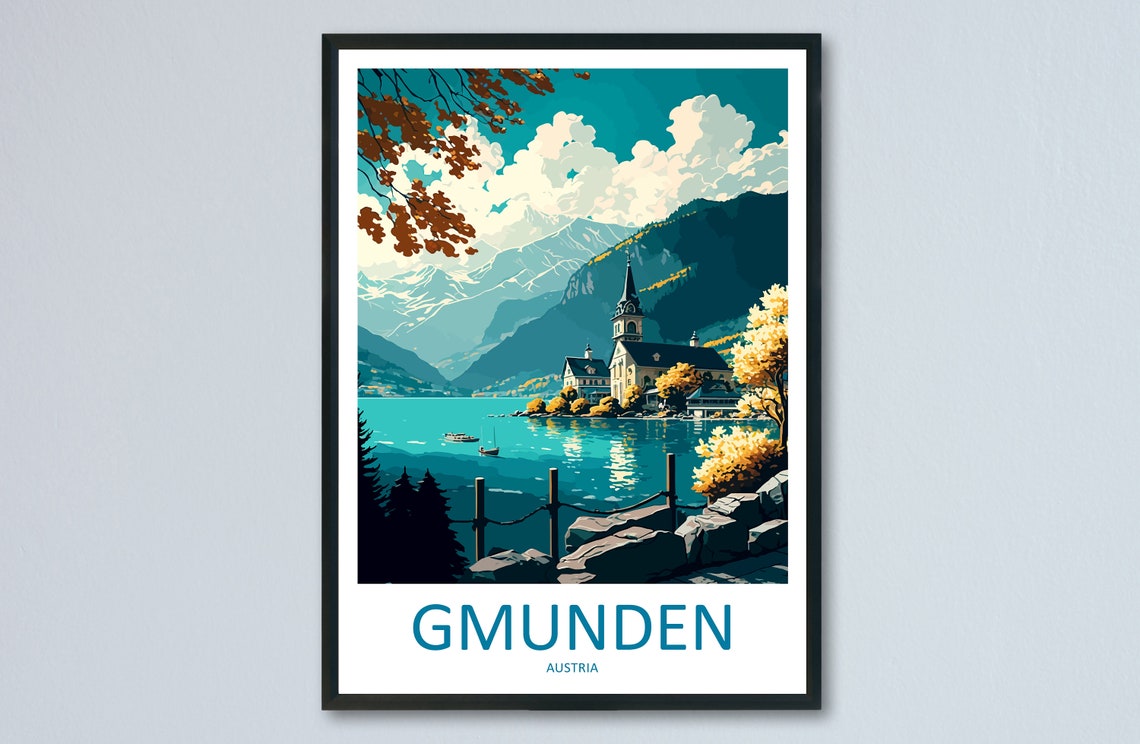 Gmunden Travel Print Wall Art Gmunden Wall Hanging Home Dcor Gmunden Gift Art Lovers Austria Art Lover Gift Gmunden Travel Poster