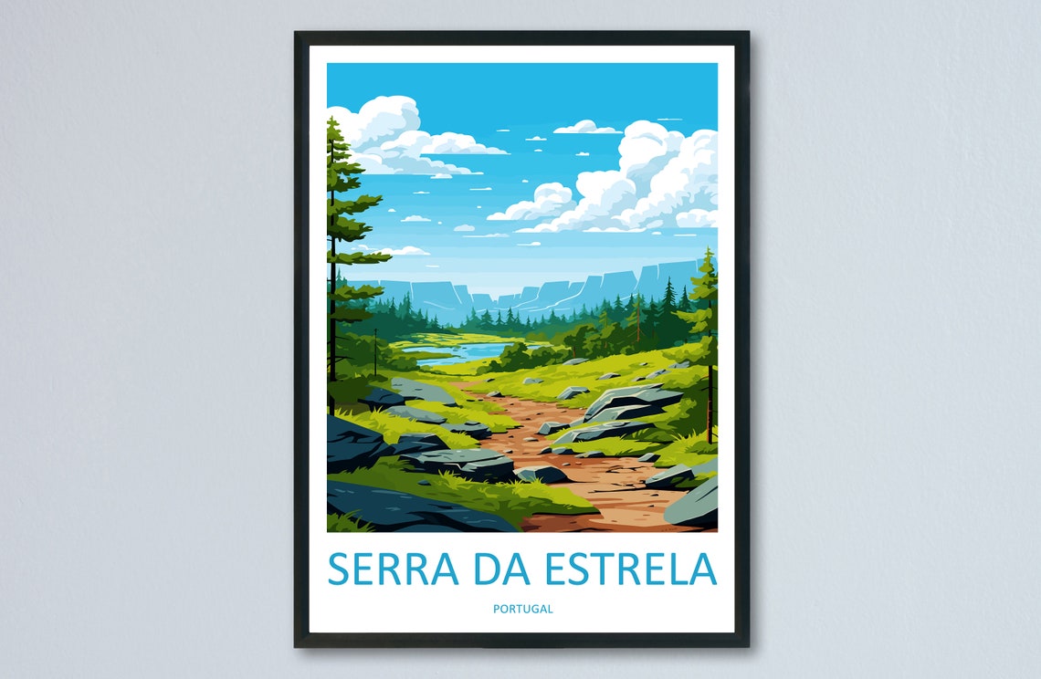 Serra da Estrela Portugal Mountain Trail Landscape Travel Poster