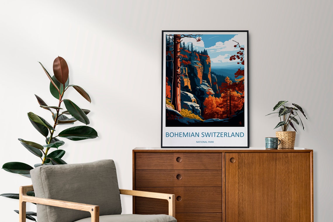 Bohemian Switzerland National Park Sandstone Cliffs Forest Poster - Image 2