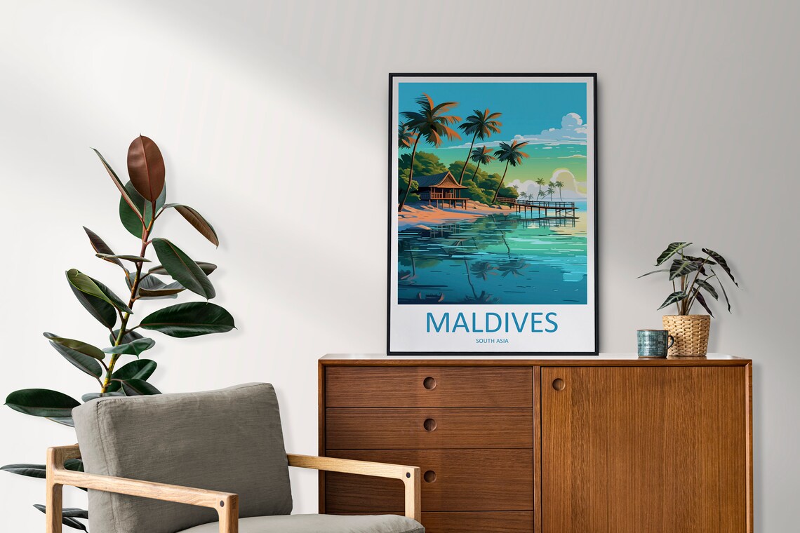 Maldives Travel Print, South Asia Travel Poster - Image 2
