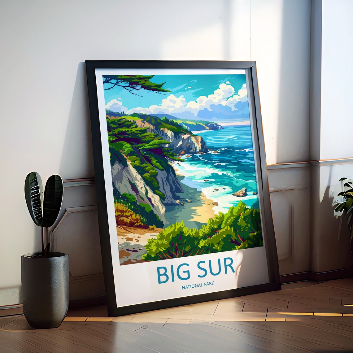 Big Sur California Rugged Cliffs And Turquoise Ocean Travel Poster - Image 2