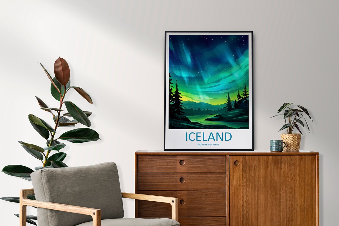 Northern Lights Home Decor Travel Poster - Image 2
