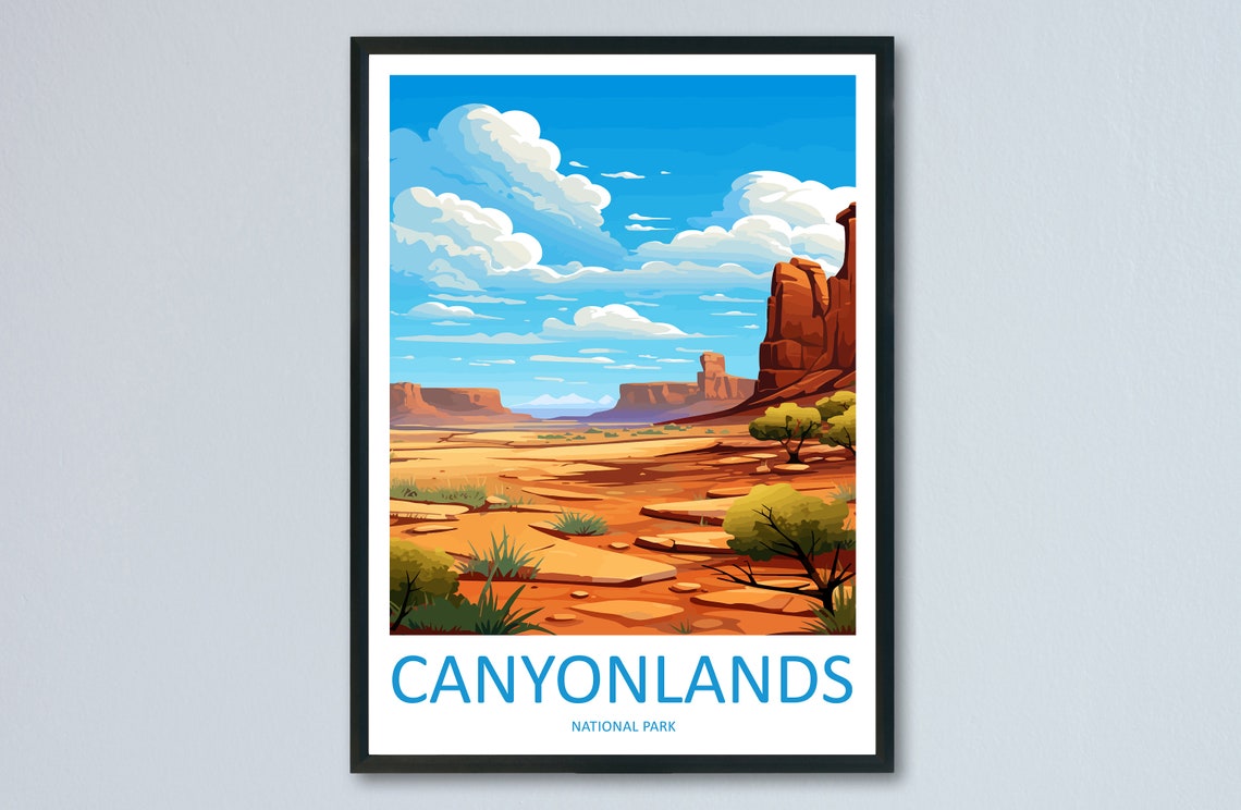 Canyonlands National Park Open Desert Plain Red Buttes Poster
