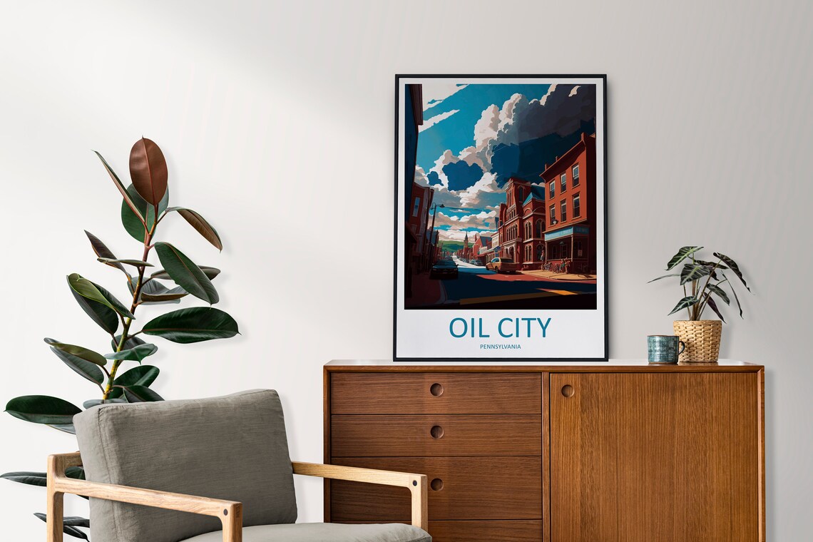 Oil City Travel Poster, Pennsylvania Wall Art - Image 2