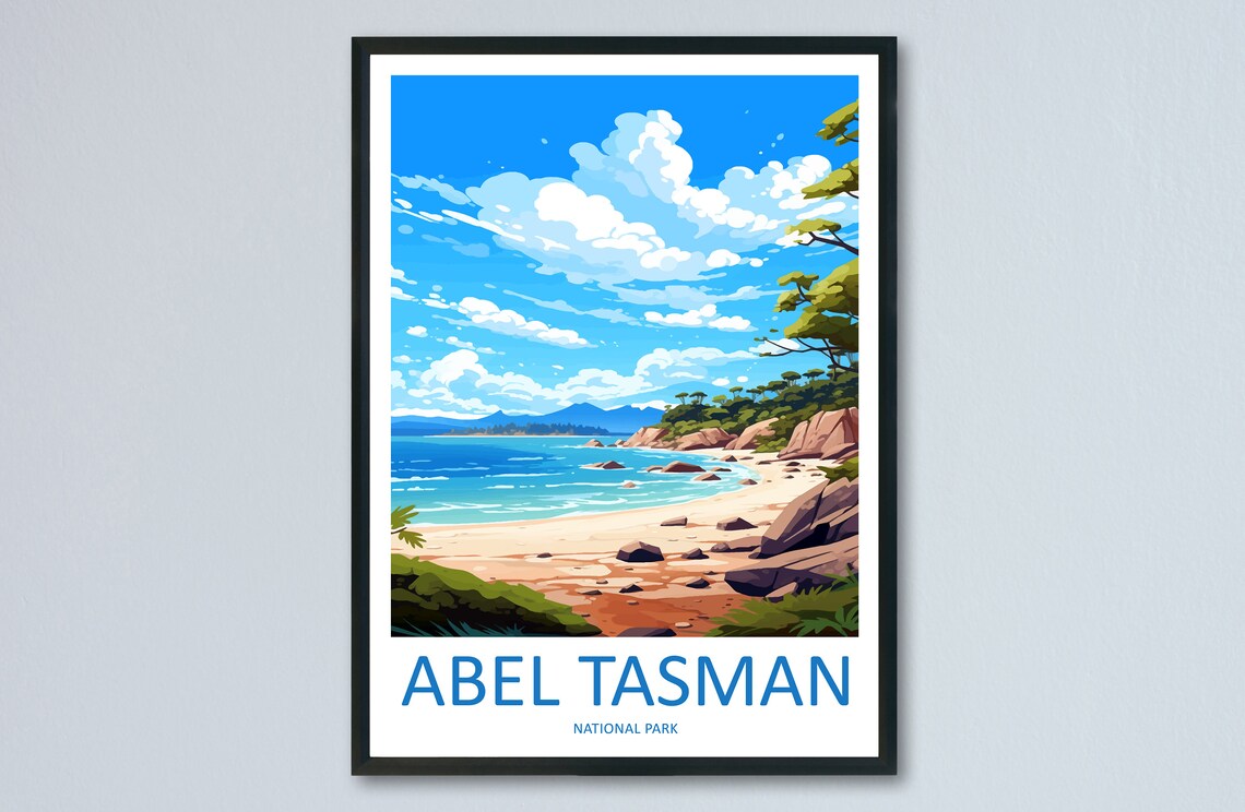 Abel Tasman National Park Golden Beach Granite Rocks Shore Poster