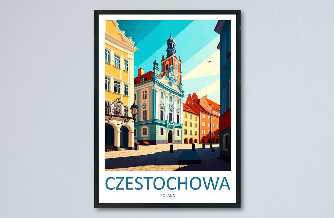 Czstochowa Travel Print Wall Art Czstochowa Wall Hanging Home Dcor Czstochowa Gift Art Lovers Poland Art Lover Gift Czstochowa Art