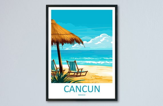 Cancun Travel Poster, World & Cultural Art
