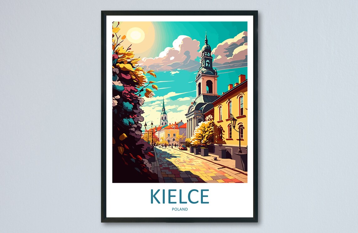 Kielce Travel Poster, Poland City Wall Art