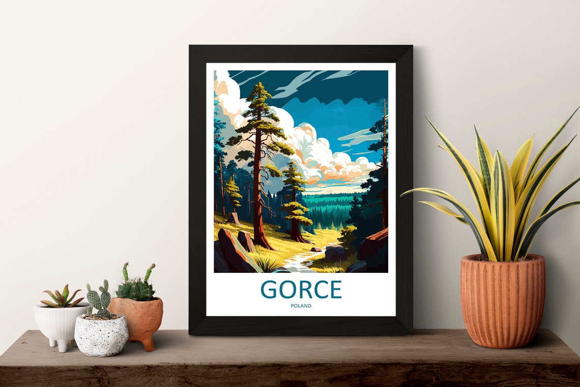 Gorce Mountain Pine Forest Meadow Stream Landscape Travel Poster - Image 3