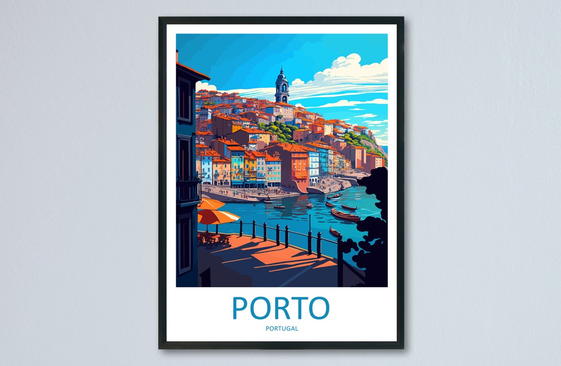 Porto Portugal Douro Riverside Terracotta Rooftops View Poster