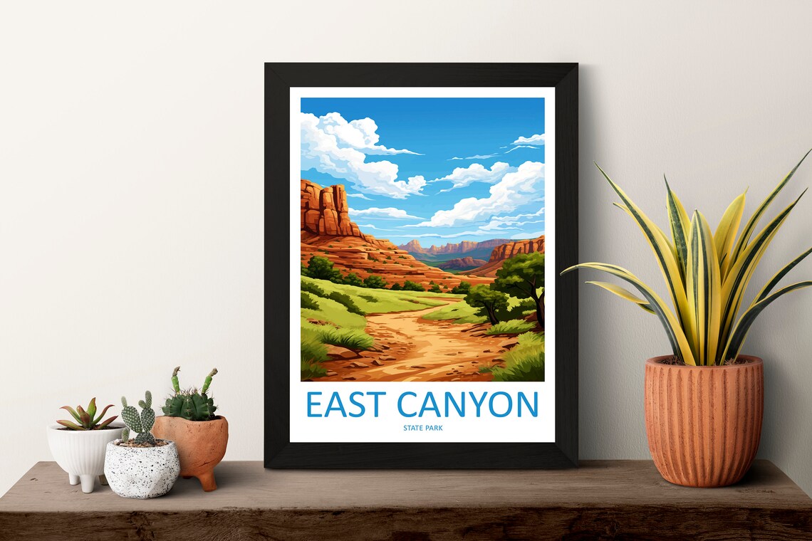 East Canyon State Park Red Rock Canyon Trail Scenic Travel Poster - Image 3