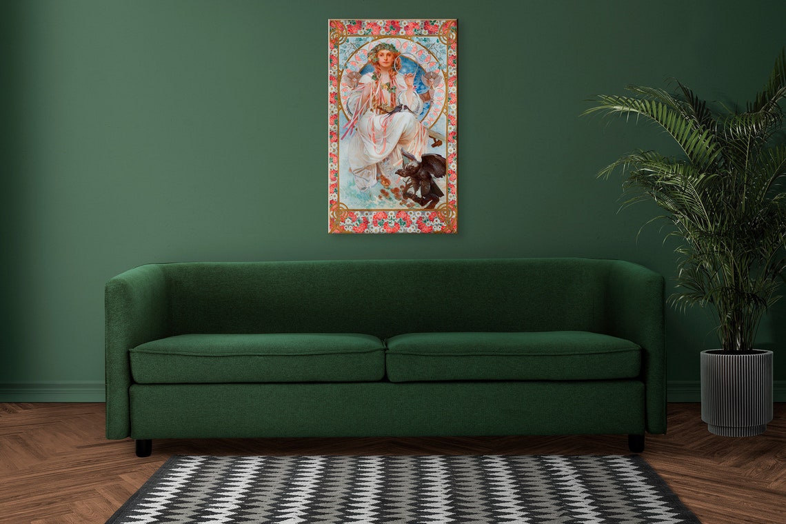 Alphonse Mucha Slavia 1908 Woman Eagle Art Nouveau Reproduction Poster - Image 2