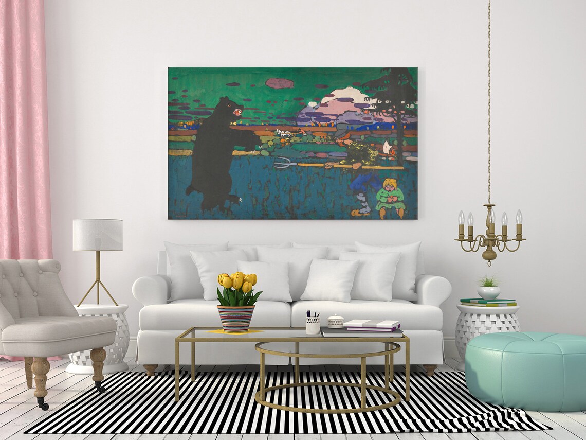 Kandinsky The Bear 1907 Standing Bear Colorful Folk Art Painting Poster - Image 2