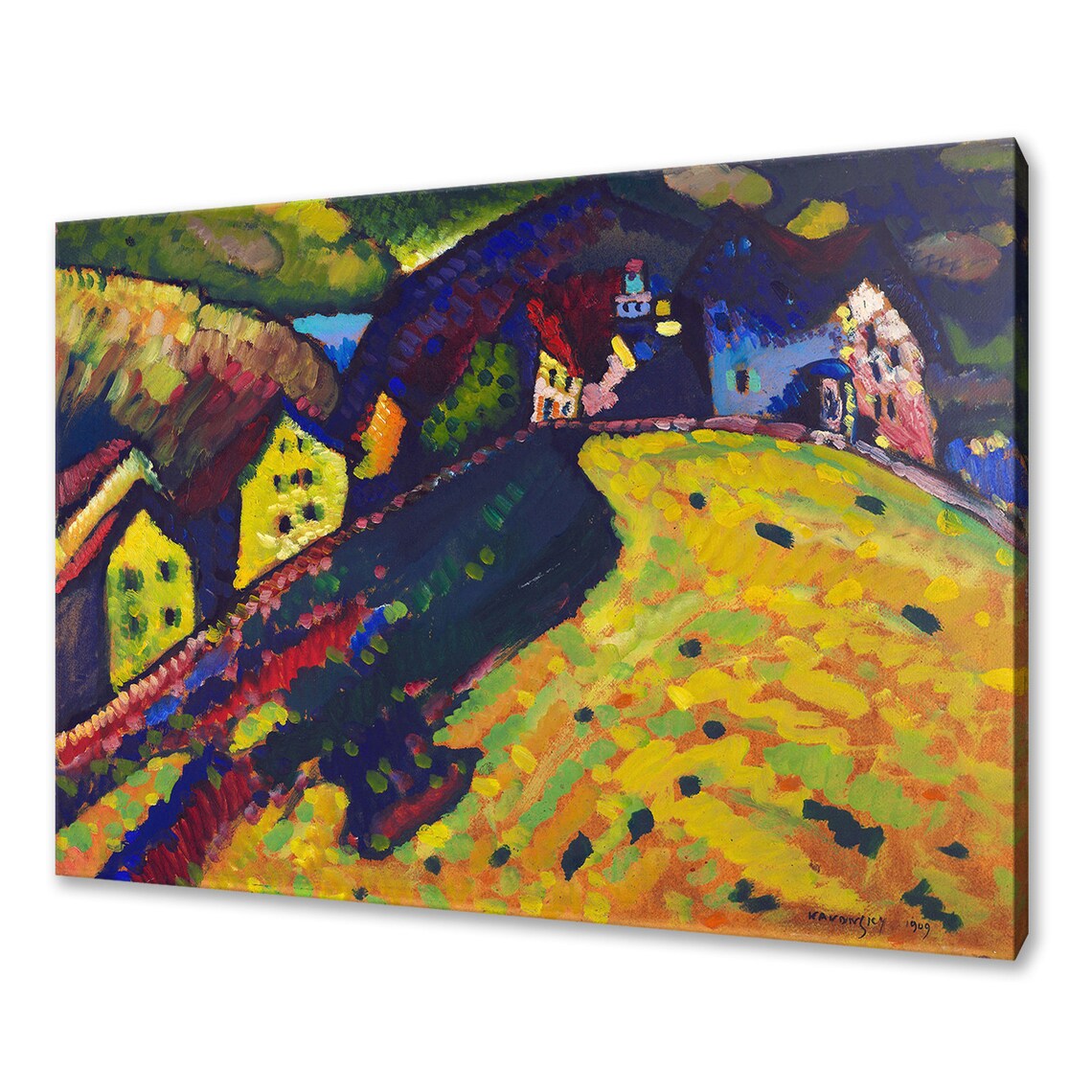 Wassily Kandinsky Houses At Murnau 1909 Colorful Village Scene Poster
