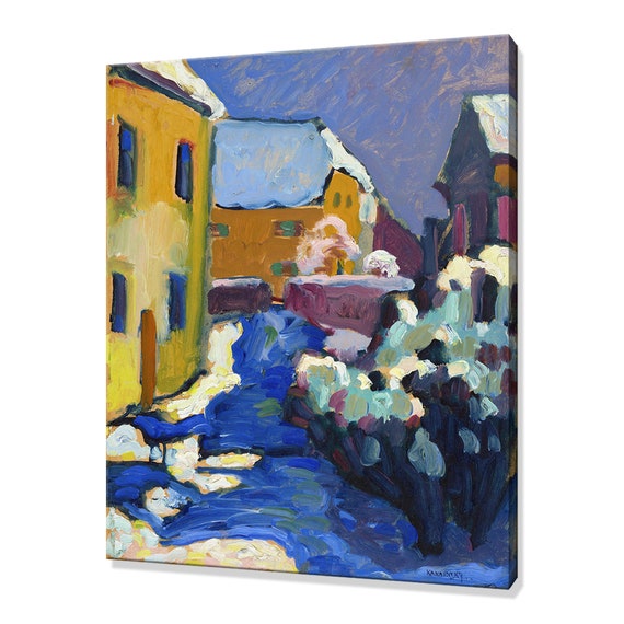 Wassily Kandinsky Cemetery And Vicarage In Kochel 1909 Classic Design Abstract Decor Reproduction Print Wall Art Picture