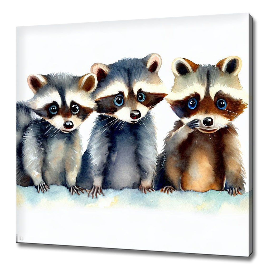Cute Watercolor Baby Animals Nine Panel Nursery Kids Room Poster - Image 3