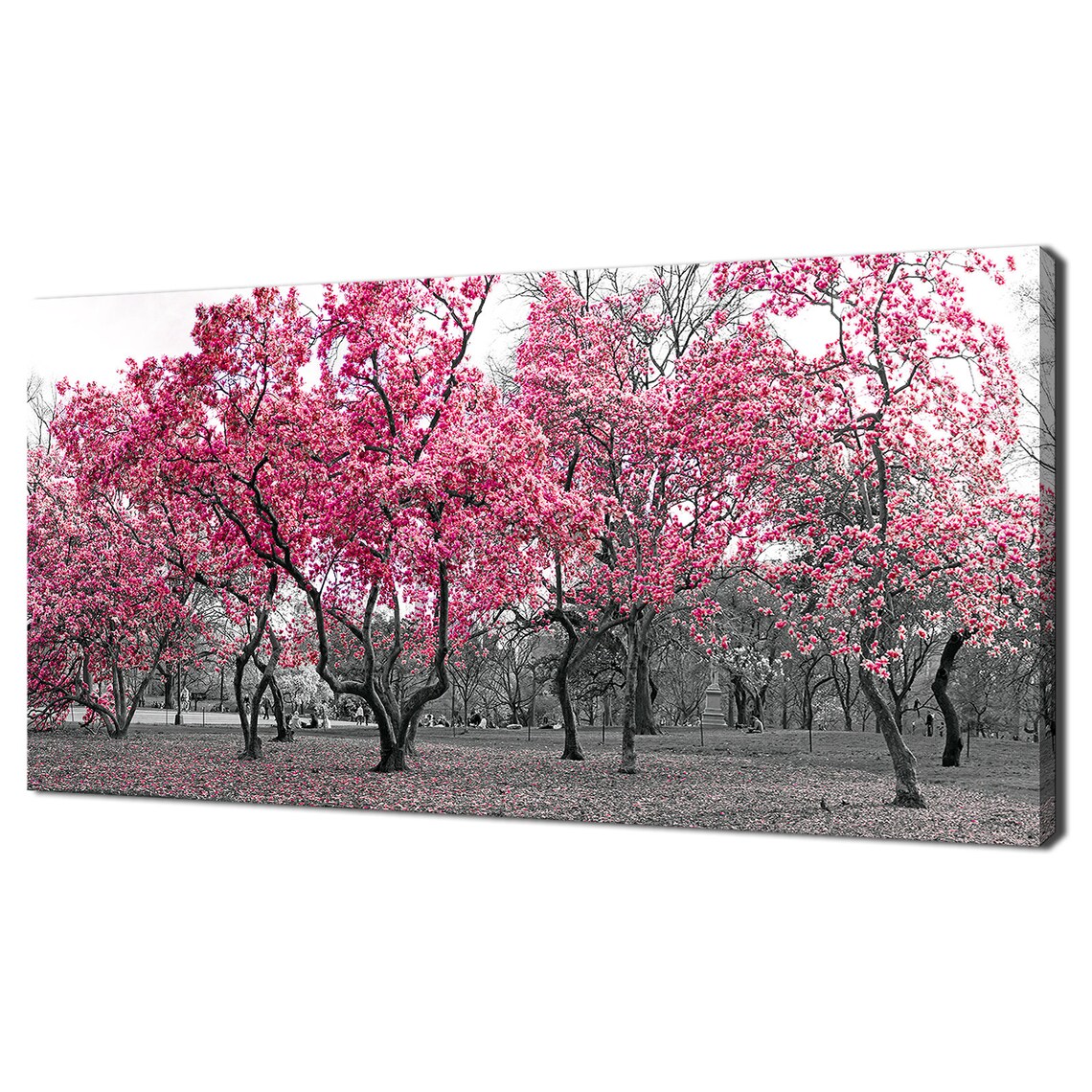 Forest Landscape Park With Pink Trees Modern Design Home Decor Print Wall Art Picture