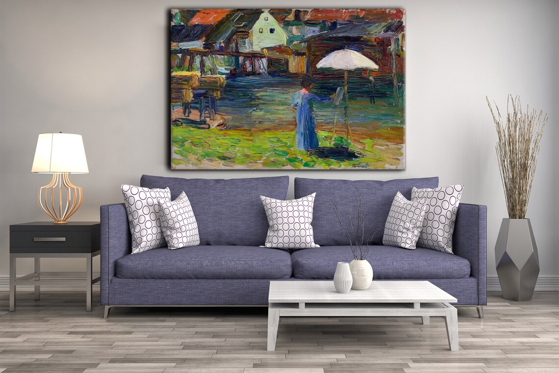 Kandinsky Kallmunz River Artist 1903 Impressionist Scene Reproduction Print - Image 2