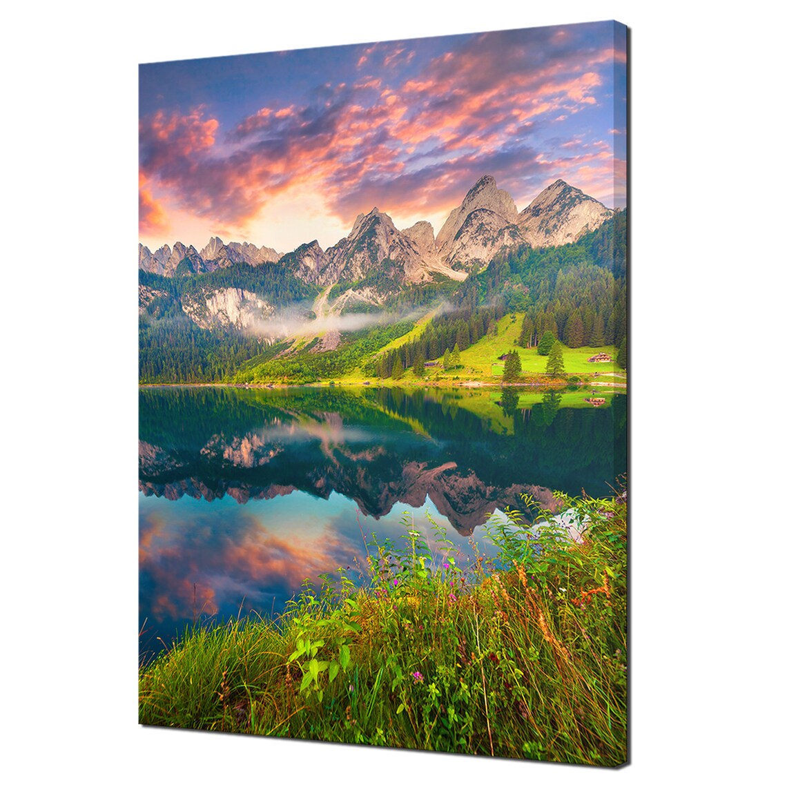 Colorful Summer Sunrise Mountains Landscape Art Print