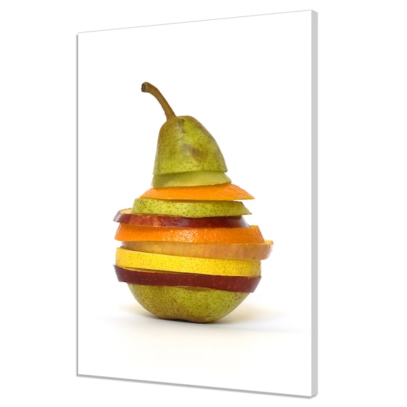 Pear Made Of Different Fruits Slices Colourful Kitchen Modern Design Home Decor Print Wall Art Picture Wall Hanging