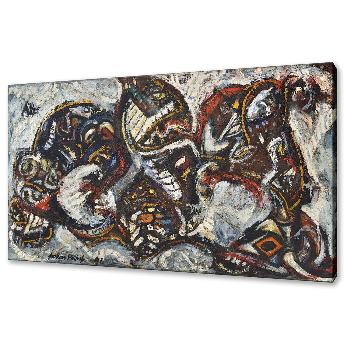 Jackson Pollock Composition With Masked Forms