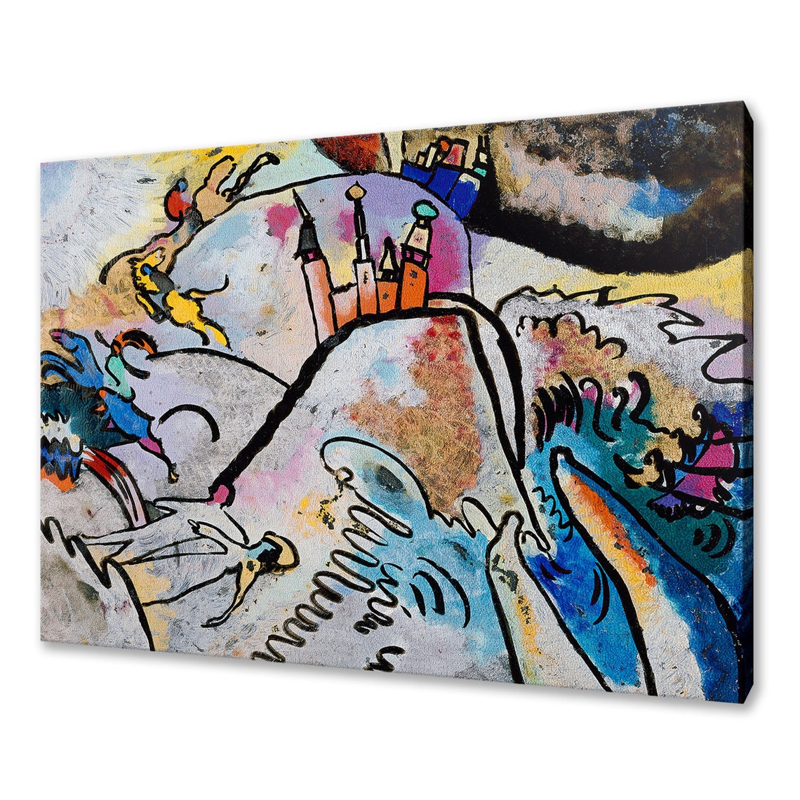 Wassily Kandinsky With Sun 1911 Classic Design Abstract Decor Reproduction Print Wall Art Picture