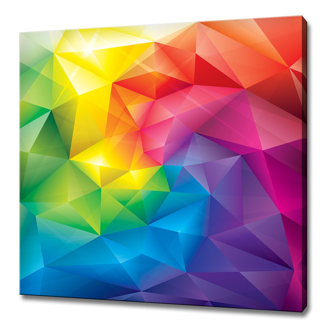 Rainbow Abstract Polygonal Gems Art Print, Modern Design