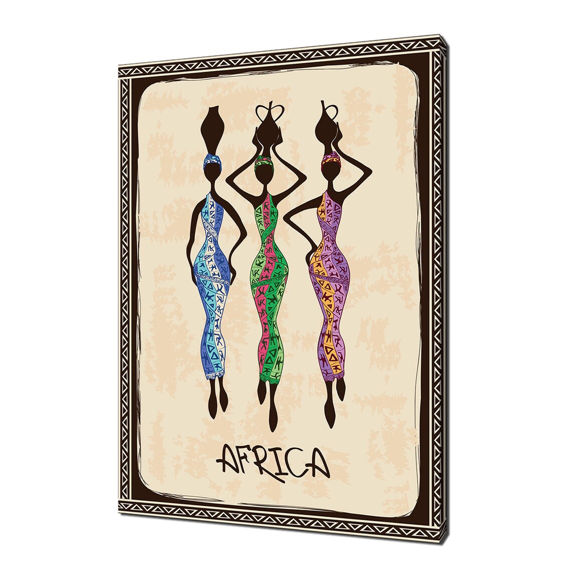 Abstract African Women In Traditional Dress Modern Design Home Decor Print Wall Art Picture Wall Hanging