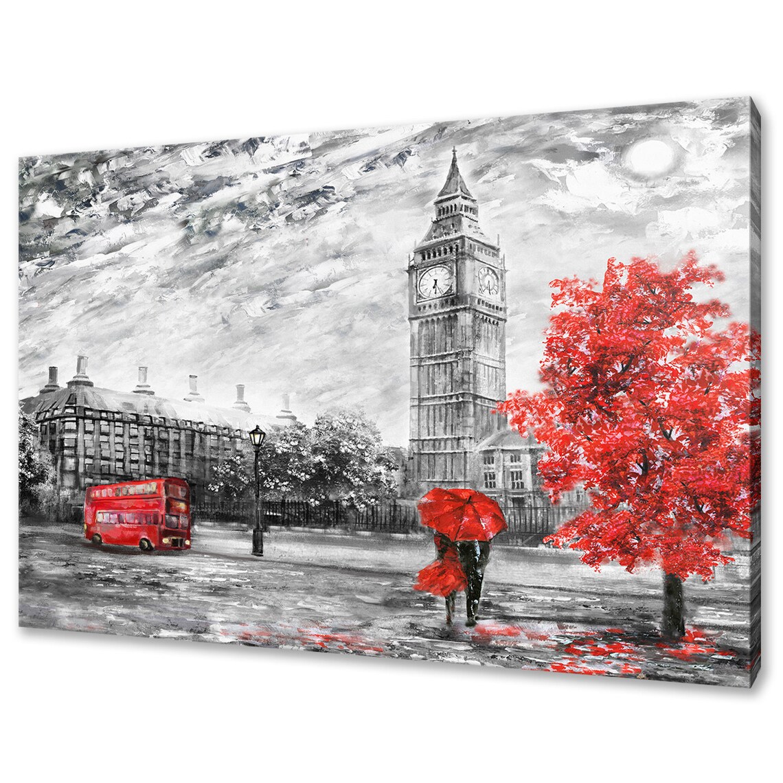London Streets View, Oil Painting Style Wall Art Print - Image 2