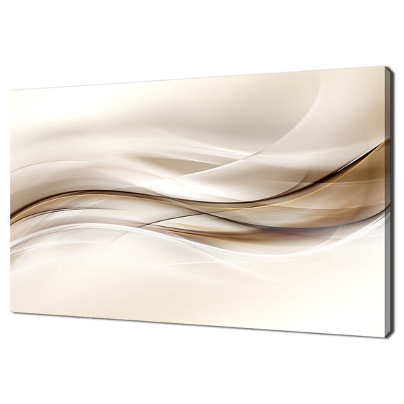 Abstract Brown Beige Waves Poster Print