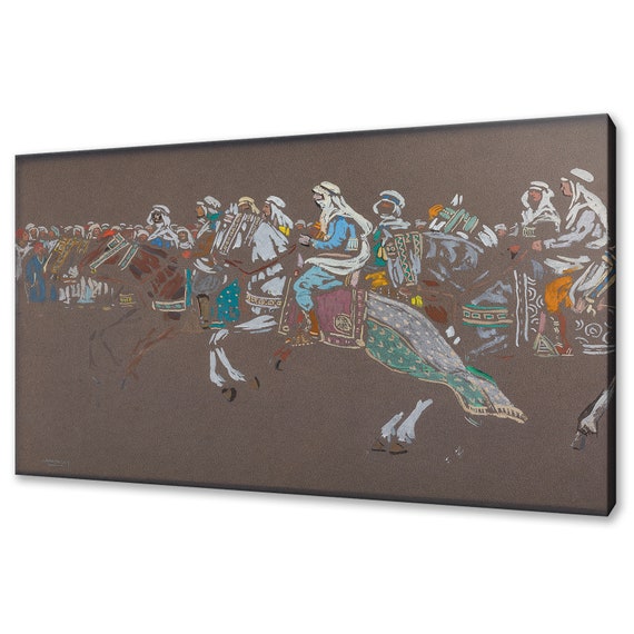 Wassily Kandinsky Arab Cavalry 1905 Classic Design Abstract Decor Reproduction Print Wall Art Picture