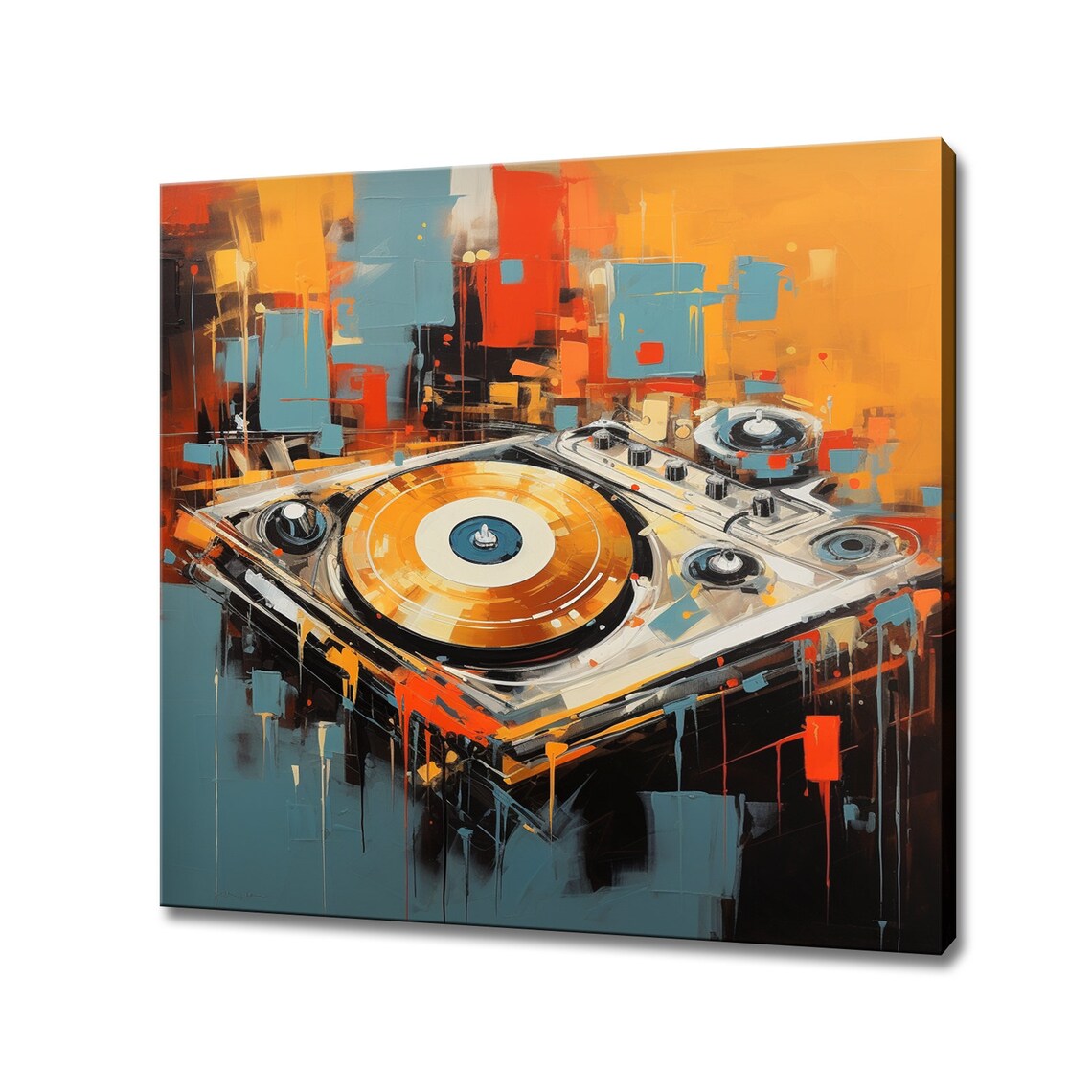 DJ Deck Music Art Print, Modern Music Room Decor